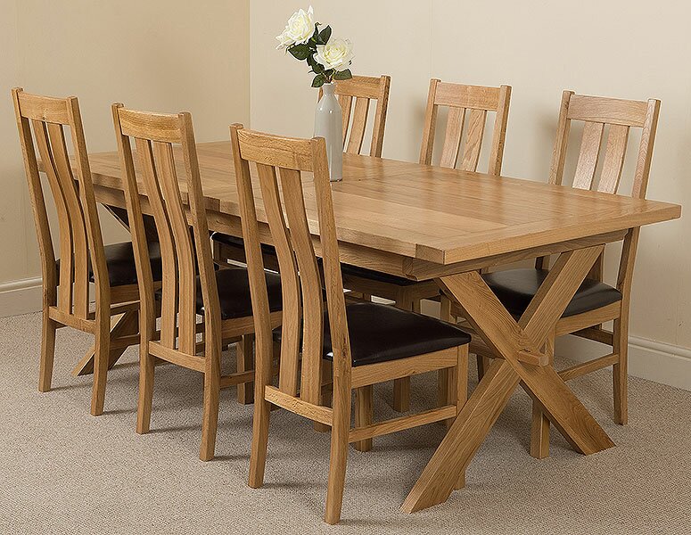 Oak Dining Room Table And 8 Chairs